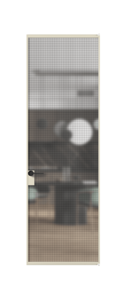 Алюминиевая дверь АЛПЛ040.01 Алюминий бежево-серый Декоративное стекло с сеткой "Mesh silver", триплекс Цена 125570  | Volhovec