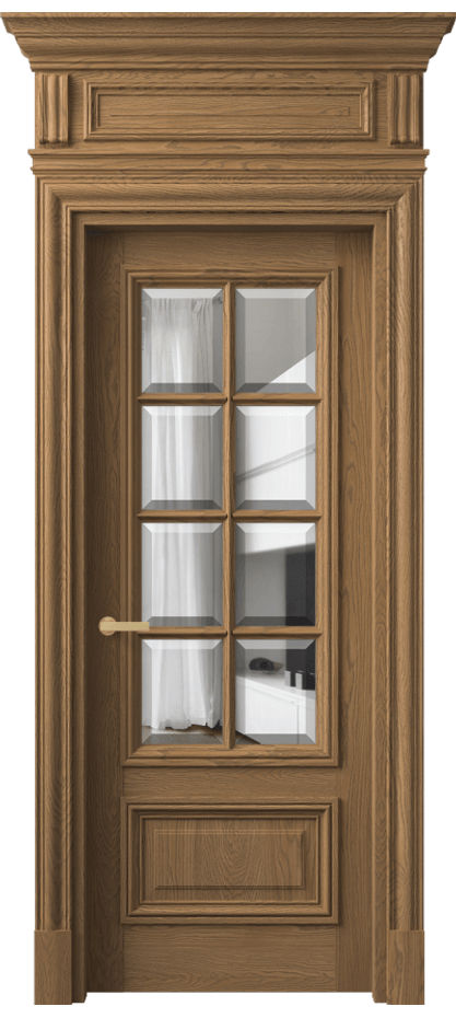 Межкомнатная дверь Antique 7316 Дуб мускатный матовый Прозрачное стекло с фацетом Цена 295549 ₽ | Volhovec