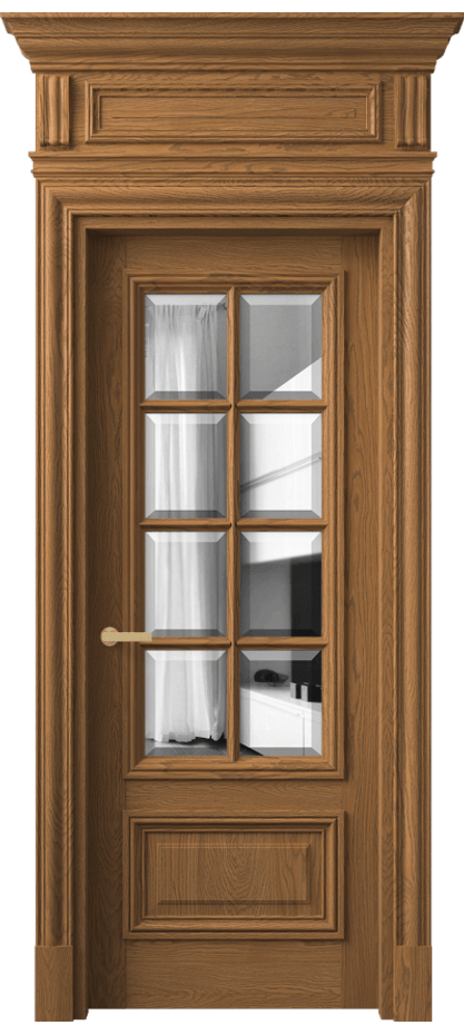 Межкомнатная дверь Антик 7316 Дуб пряный матовый Двустороннее зеркало с фацетом, триплекс Цена 296149 ₽ | Volhovec