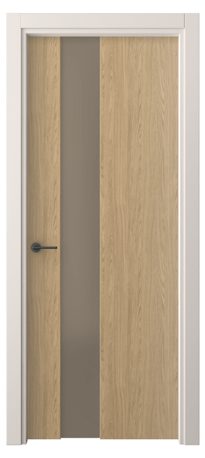 Межкомнатная дверь Freedom 4224 Жемчужный дуб Сатинированное бронзовое стекло, триплекс Цена 40799 ₽ | Volhovec