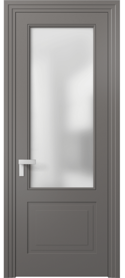 Межкомнатная дверь Rocca 8352 Матовый классический серый Сатинированное стекло Цена 82899 ₽ | Volhovec