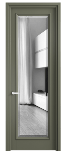 Дверь межкомнатная 6702 МОТ ЗЕР ФАЦ. Цвет Матовый оливковый тёмный. Материал Гладкая эмаль. Коллекция Шарм. Картинка.