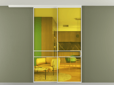 Перегородка Formato вдоль стены на потолок 2 створки с синхронным механизмом