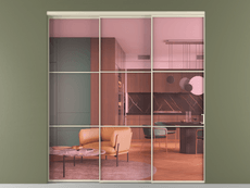 Перегородка Formato внутри проёма 3 створки с синхронным механизмом