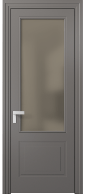 Дверь межкомнатная 8352 МКЛС Бронза сатин. Цвет Матовый классический серый. Материал Гладкая эмаль. Коллекция Rocca. Картинка.