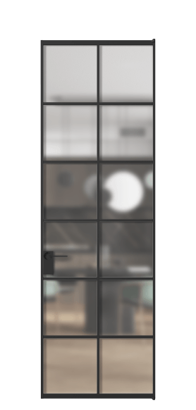 Дверь межкомнатная АЛПЛ040.05 Matelux Crystalvision ЧЕР. Цвет Алюминий Черный. Материал Алюминий. Коллекция Formato. Картинка.