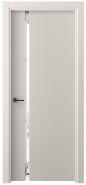 Дверь межкомнатная 4222 ПЭСС ДВ ЗЕР. Цвет ПЭТ светло-серый. Материал ПЭТ. Коллекция Freedom. Картинка.